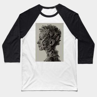 Leaves Woman Sculpture Baseball T-Shirt